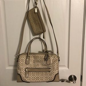 Coach gold purse and matching wallet